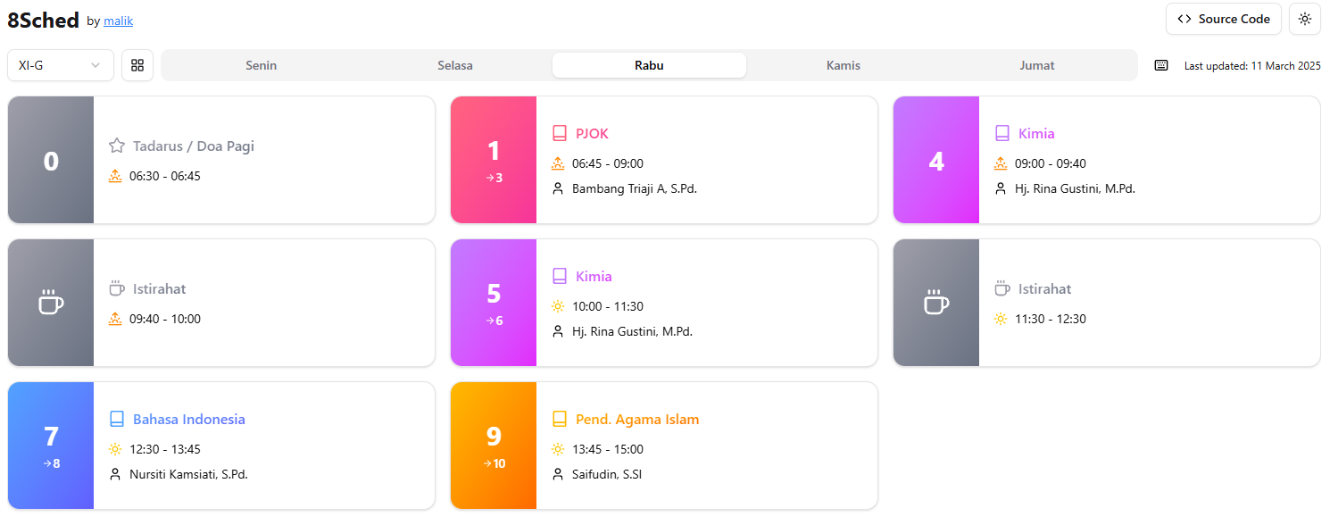 8Sched - Smandel's Schedule